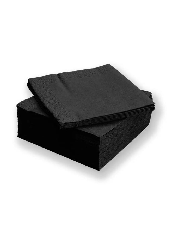 25x25cm Black Cocktail Paper Napkins 100PCS Disposable Beverage Napkins Black Paper Bar Napkins, Soft And Absorbent, For Coffee Or Snacks - Image 4